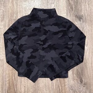 Lululemon all Aligned Mock Neck Long Sleeve Grey Camo Size 6